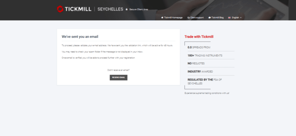 How to open a Tickmill Account step by step 3